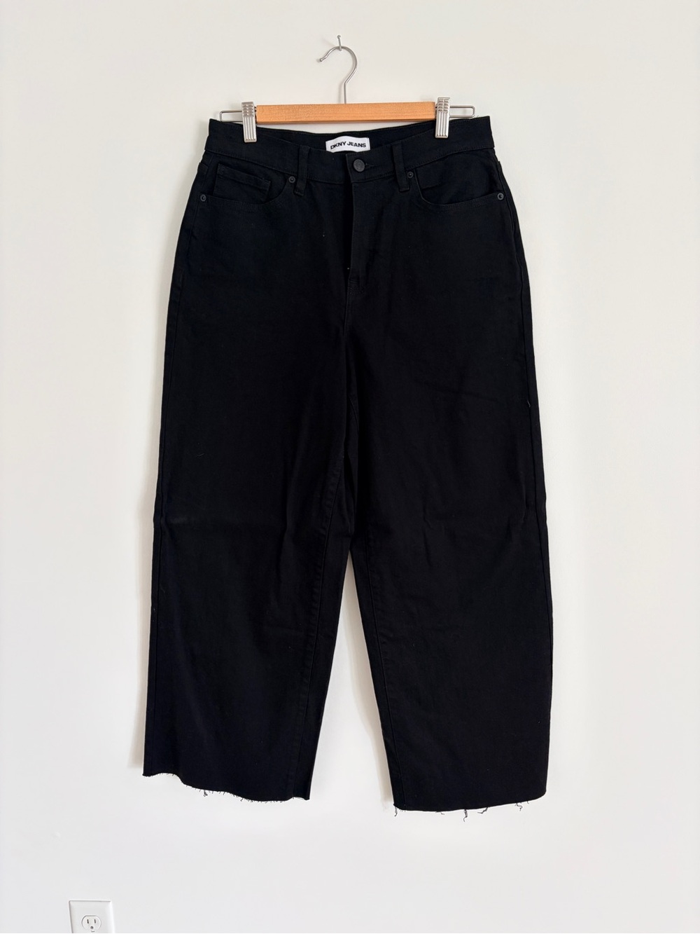 DKNY Black High-Rise Wide Leg Jeans - Women